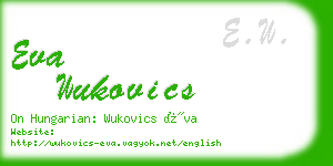 eva wukovics business card